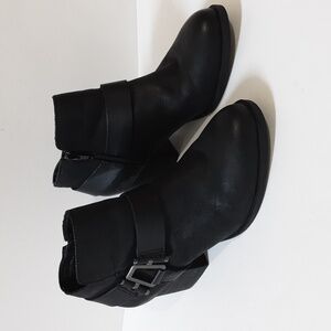 Aldo ankle moto boots osie black women 7.5  leather retro festival casual boho